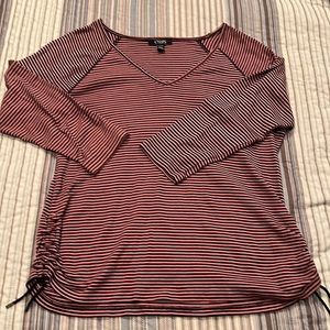 Chaps pink and navy striped 3/4 shirt